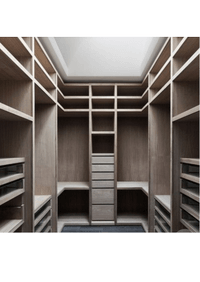П-образная гардеробная комната в классическом стиле Смоленск
