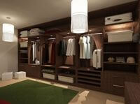 Классическая гардеробная комната из массива с подсветкой Смоленск