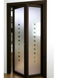 Складные двери гармошка с матовым стеклом Смоленск